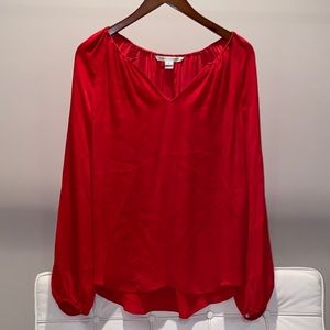 DVF RED SILK BLOUSE